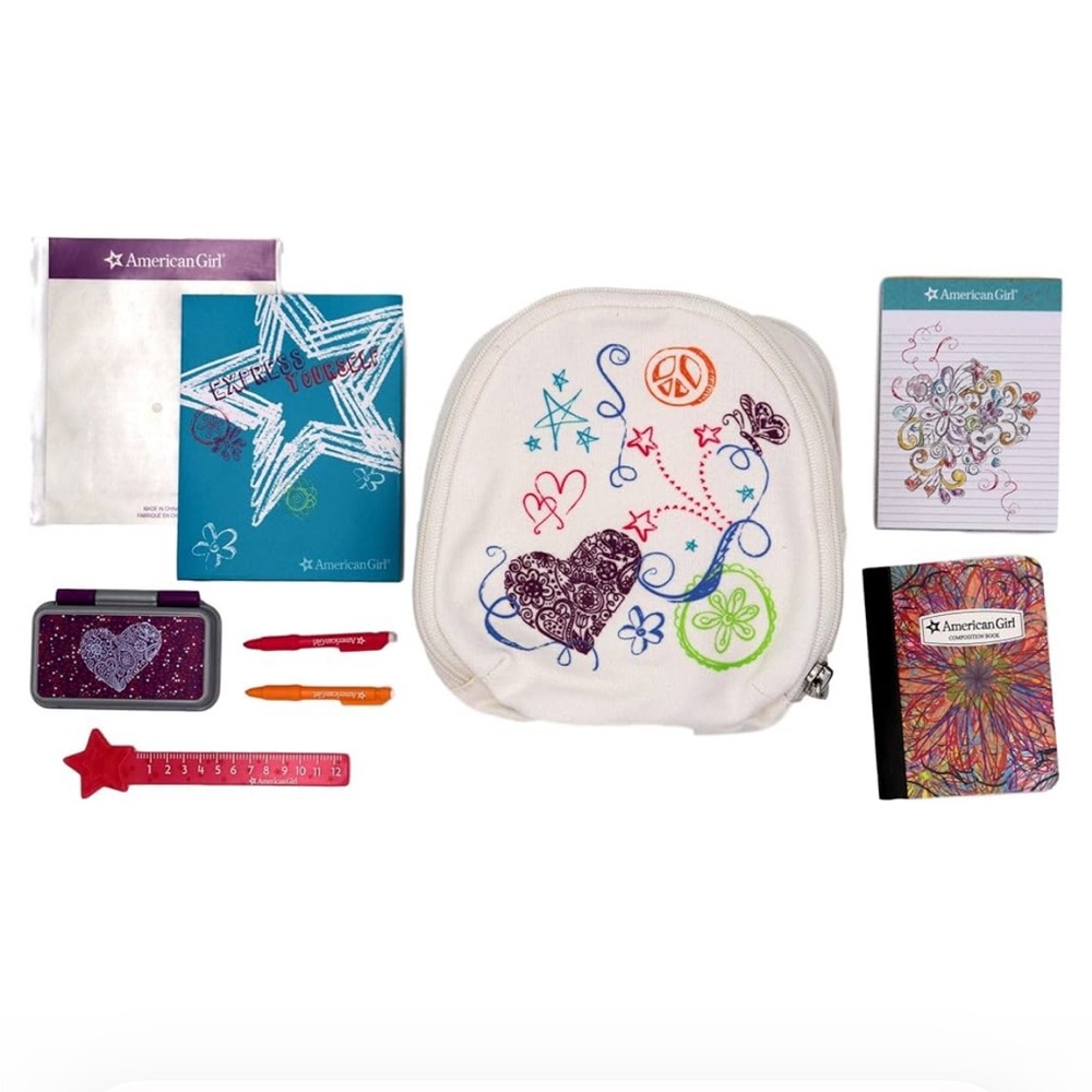 American Girl doodle backpack set